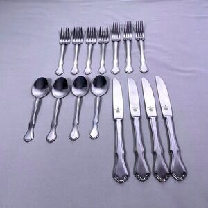 Pfaltzgraff Briarwood Flatware Set 15 Pc Stainless Steel Knife Fork Spoon